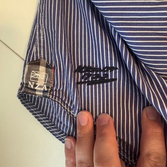New Zealand Auckland Flip Cuff Long Sleeve Striped Button Down Shirt Size XXL - Picture 11 of 13